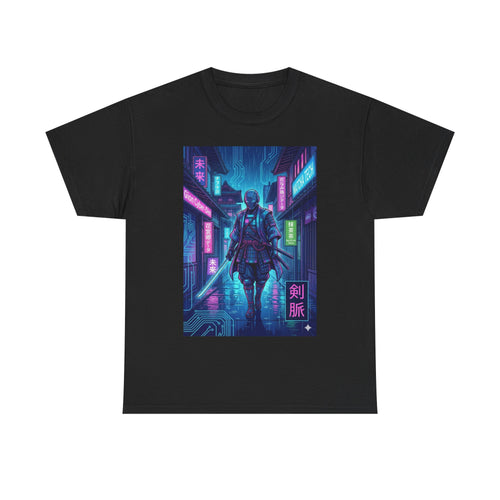 Cyberpunk Samurai T-Shirt — Neon Blade Urban Streetwear