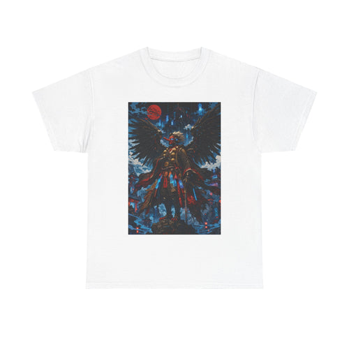 Angel of Night Graphic Tee — Dark Fantasy Winged Warrior T-Shirt