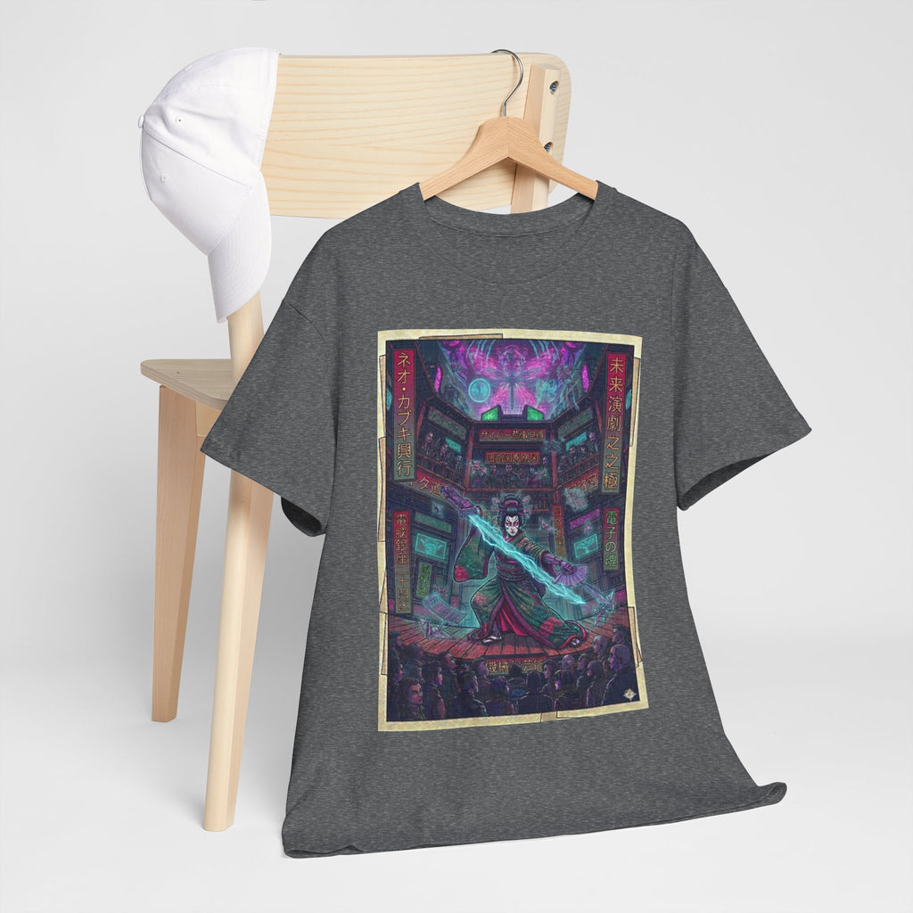 Cyberpunk Sorcerer Tee — Neon Mage Illustration Graphic T‑Shirt