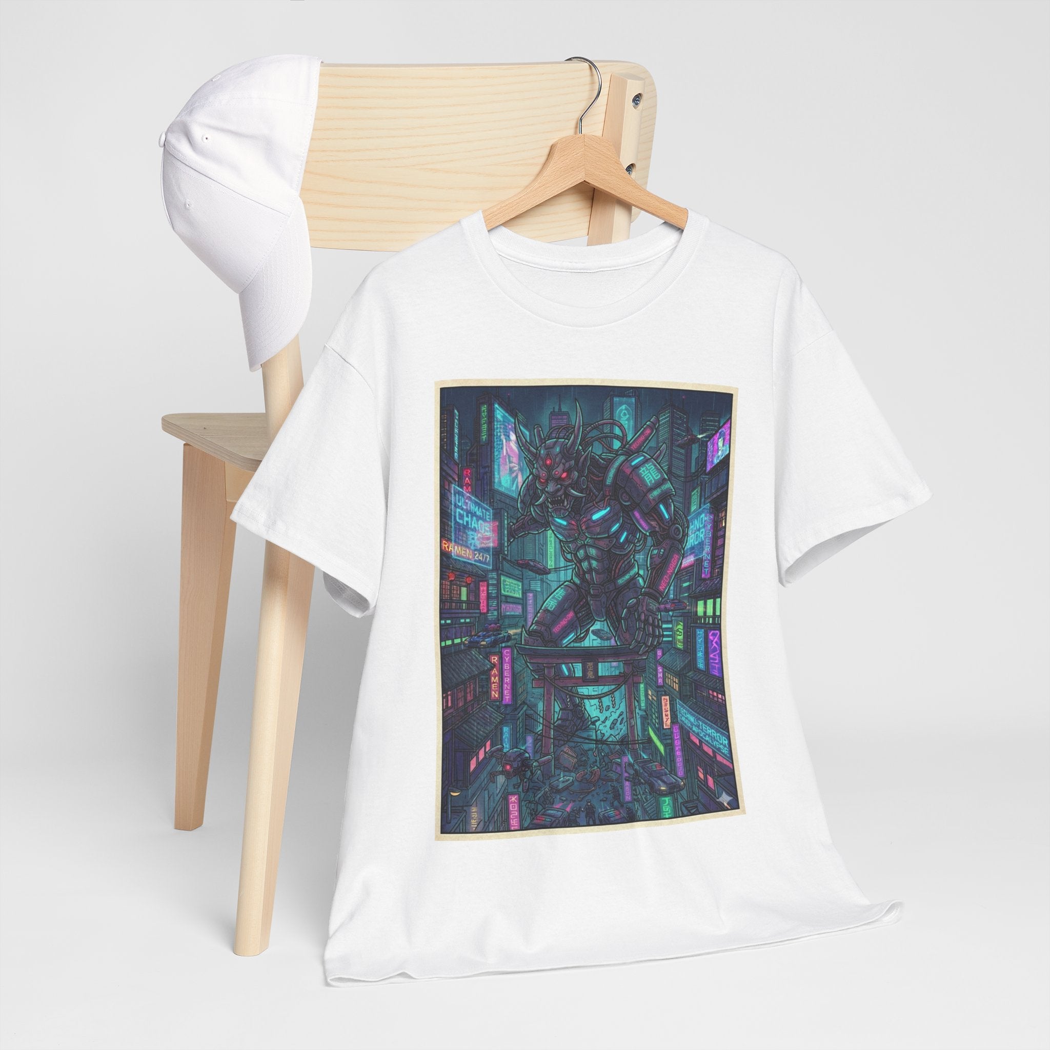 Cyberpunk Cityscape T-Shirt — Neon Futuristic Anime Streetwear