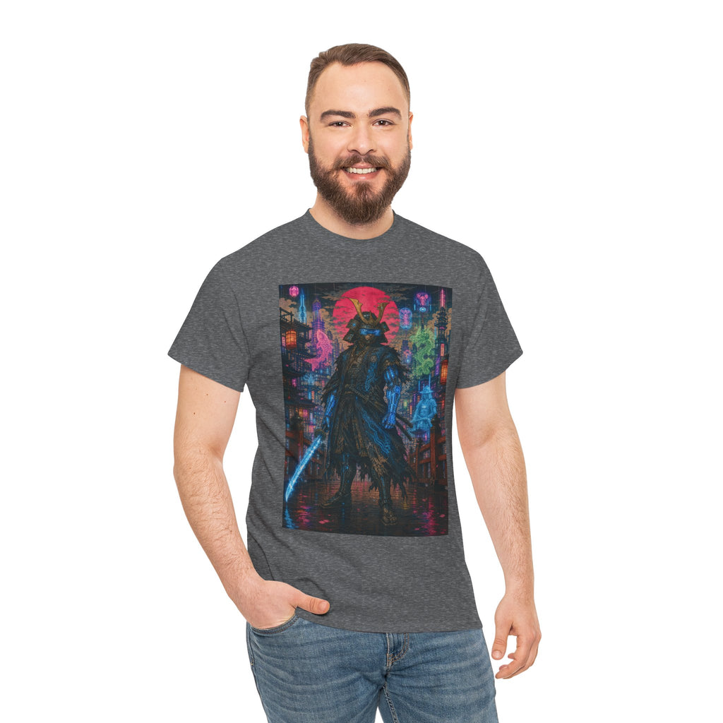 Cyber Samurai T‑Shirt — Neon Ronin Sword Art Tee