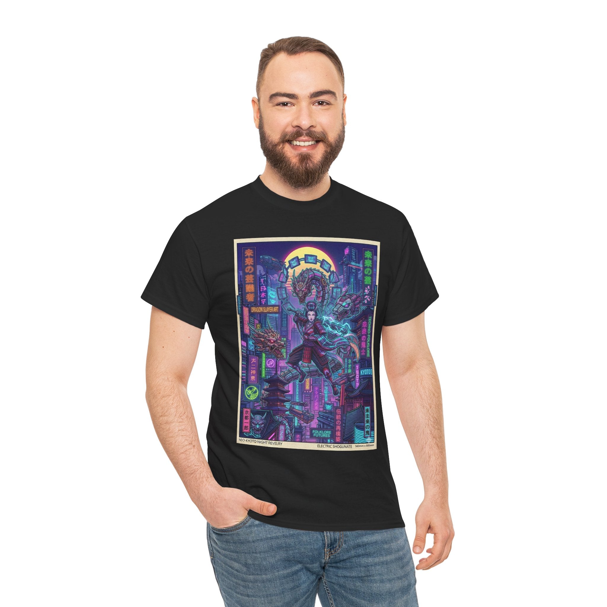 Cyberpunk Samurai T-Shirt — Neon City Ronin Art Tee - Japanese Streetwear T-Shirt | Tokyo Style X
