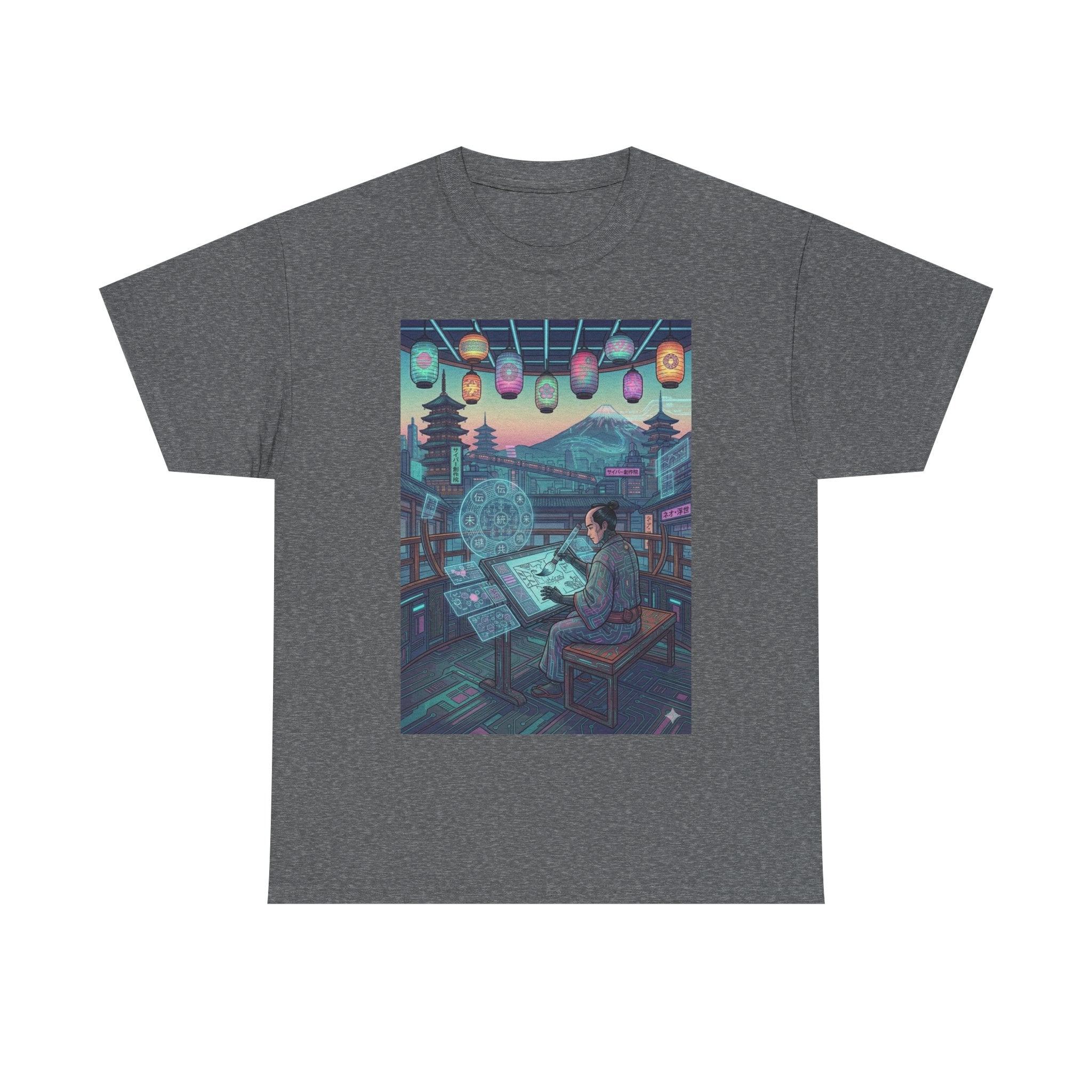 Cyberpunk Artist Tee — Night Studio Illustration T-Shirt - Japanese Streetwear T-Shirt | Tokyo Style X