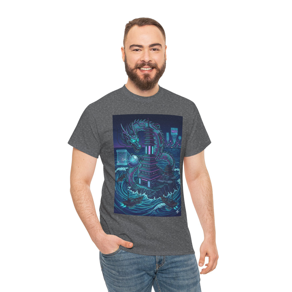 T-Shirt — Neon Cyber Sea Dragon Graphic Tee - Japanese Streetwear T-Shirt | Tokyo Style X