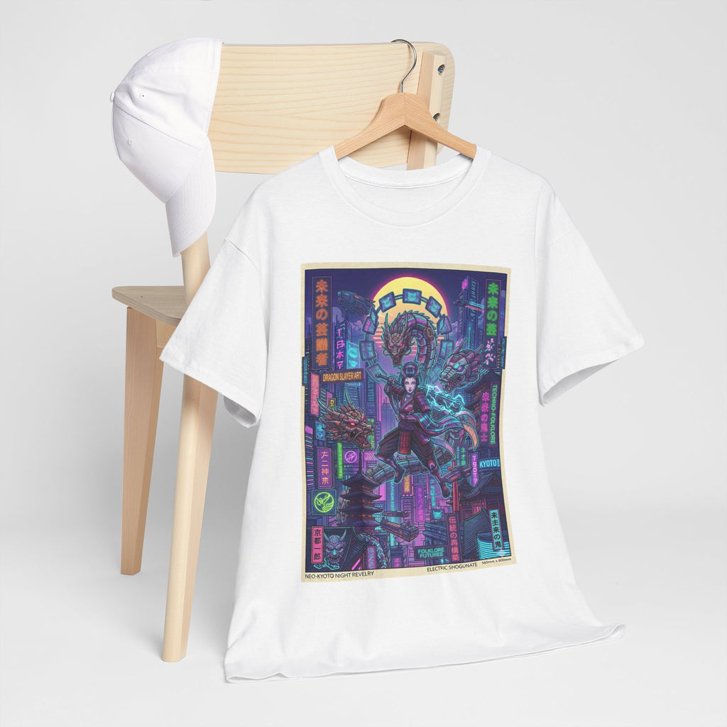 Cyberpunk Samurai T-Shirt — Neon City Ronin Art Tee - Japanese Streetwear T-Shirt | Tokyo Style X