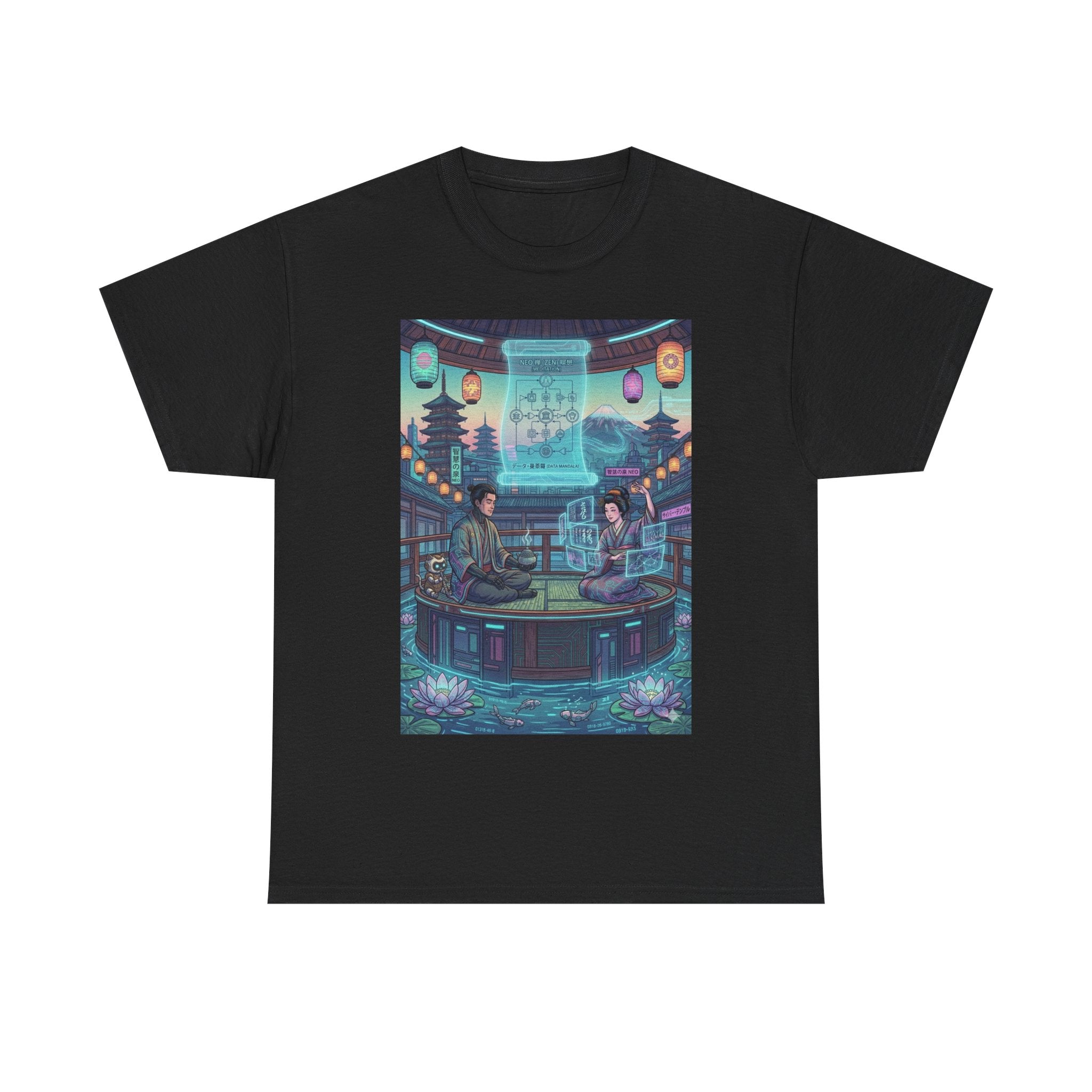 Cyber Tea House T‑Shirt — Neon Japanese Cafe Scene - Japanese Streetwear T-Shirt | Tokyo Style X