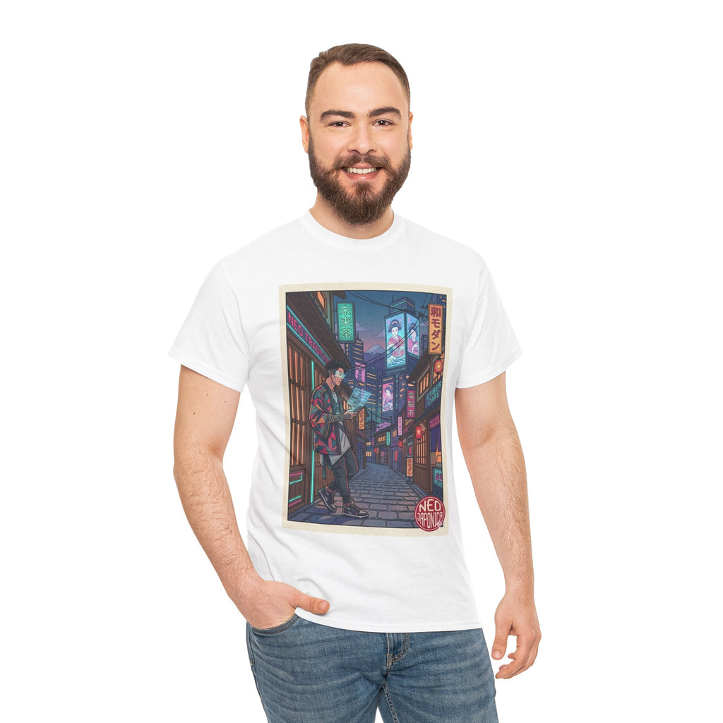 T-Shirt — Neon City Anime Streetwear Tee (Cyberpunk Nightscape) - Japanese Streetwear T-Shirt | Tokyo Style X
