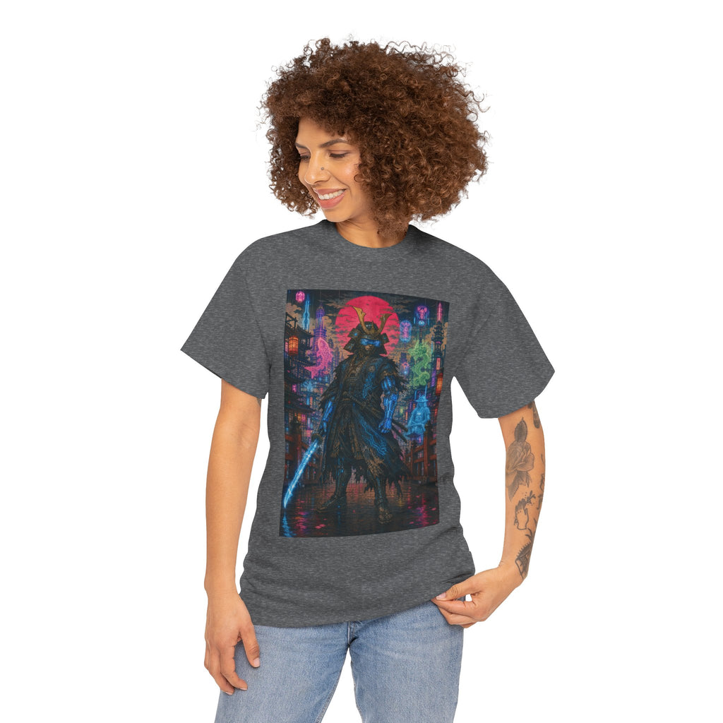 Cyber Samurai T‑Shirt — Neon Ronin Sword Art Tee