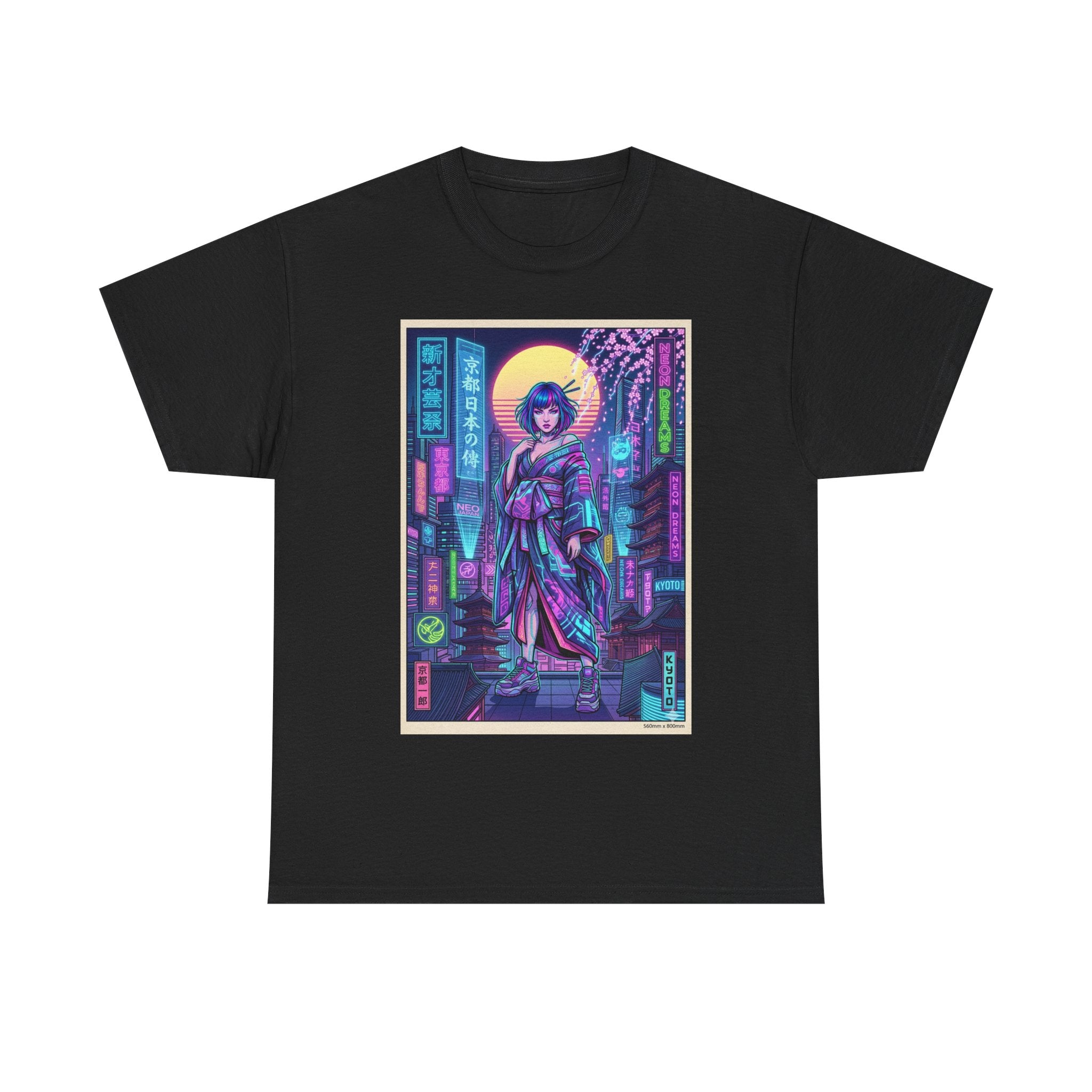 Cyberpunk Geisha T-Shirt — Neon Tokyo Streetwear Graphic Tee - Japanese Streetwear T-Shirt | Tokyo Style X